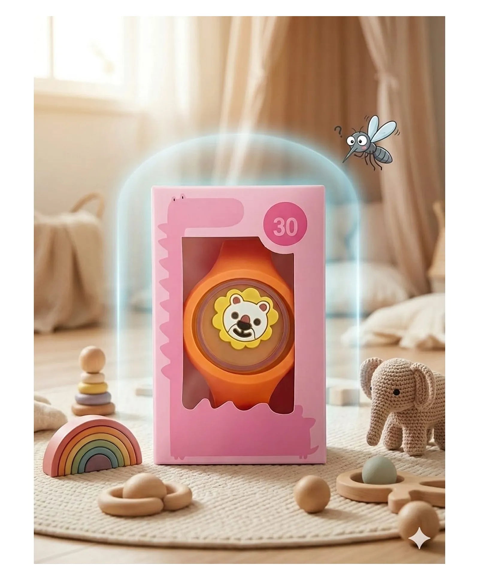 🦟 Bracelet Anti-Moustique Naturel — Protection Douce pour Bébé & Enfant