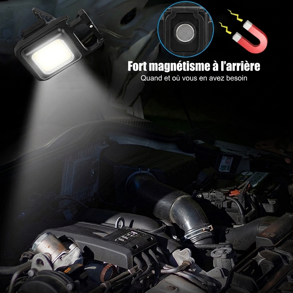 Lampe Porte-Clés COB – Éclairage Puissant Toujours avec Vous