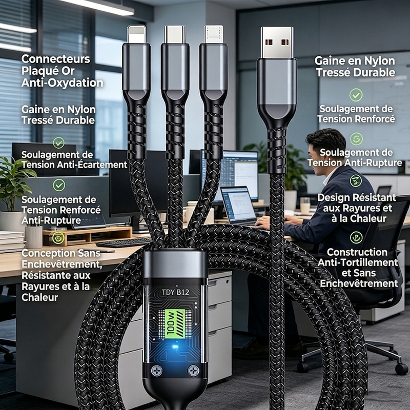 Écran LED intelligent câble charge